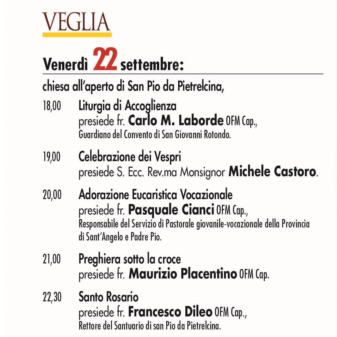 programma veglia 2017