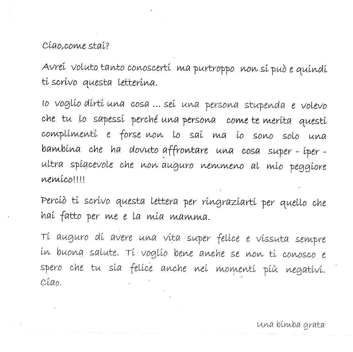 lettera figlia donazione midollo